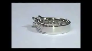 Platinum Princess Bridge Engagement Ring with Princess Diamonds band MDC Diamonds NYC