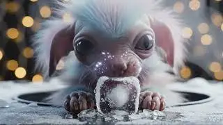 A small alien dog ice mukbang