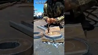 amazing plate cutting with gas cutter || Tech iD #shorts #16