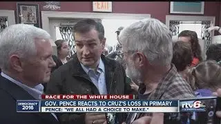 Gov. Pence reacts to Ted Cruz's loss in the primary