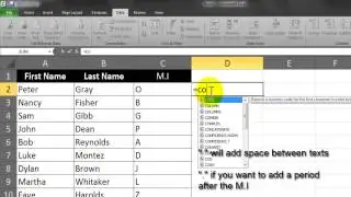 Excel: Splitting and Merging Columns