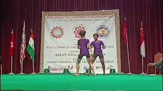 10th Asian yoga compt in Singapore Jan 2025 Rhydimic pair by poushani saha West Bengal+Drishna Assam