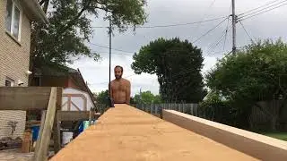 Moving an 8x8x18 timber alone with a timber cart