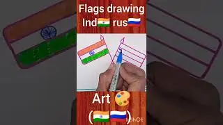 How to draw Indian and Russia flags drawing in new design #arte #sketch #drawing #india #russia #yt