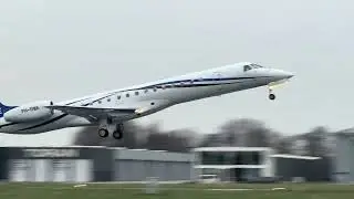 ERJ-145 PH-DWA take off EBKT Air Charters Europe