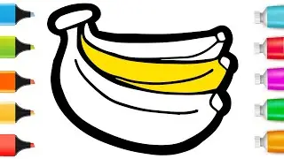 Drawing and Coloring Banana | Step by Step Easy