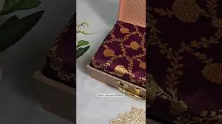 🔥 Beautiful Wine color banarasi satin silk saree with gold zari weaving ✨️