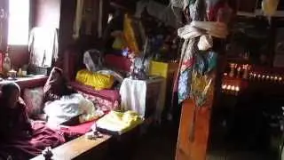 buddhist monks in a monastery in Everest region