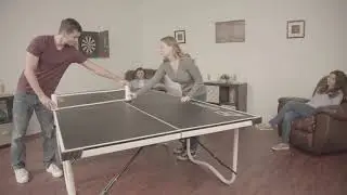 15mm Fold and Store Table Tennis Table - Black