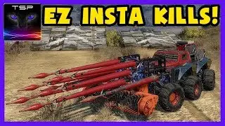 Crossout #66 - ULTIMATE INSTA KILL MELEE Build - 8x Lancelots + 1x Harvester - Coop Gameplay