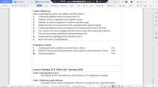 ICT outline of 5403/1431 ICT autumn 2020 BA/BS/AD AIOU