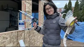 What To Do With Holes In & Gap Between Wall Sheathing Butt | Chaulk vs Flashing Tape For Air Sealing