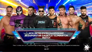 Wwe2k24 wcw United States Championship Gauntlet Eliminator Match featuring all Latino Wrestlers