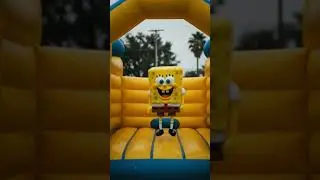 #spongebob spongebob jumping in a bounce house 🏠