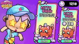 NEW FEATURES OF KITTY BANK AND TUTORIAL TO CLAIM FREE AW COINS IN KITTY BANK, AVATAR WORLD