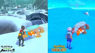 Shiny Avalugg Comparison | Pok&eacute;mon Scarlet & Violet vs Legends Arceus