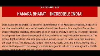 CBSE CLASS 6 hamara Bharat incredible India summary explanation 