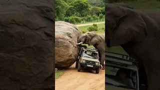 Elephant&rsquo;s Amazing Rescue Mission! 🚗 Safari Car Saved by Heroic Elephant 🦏💪 #shorts