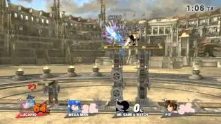 Wii U - Super Smash Bros for Wii U - Coliseum - Lucario, Mega Man, Mr Game & Watch, Pit