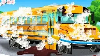 School Bus Car Wash Cleaning Repair & Decorating Funny Game For Little Kids and Children