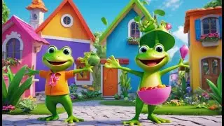 Six Little Froggies Hop Opposites | Opposite Words Song for Kids | Learn with Fun Frogs