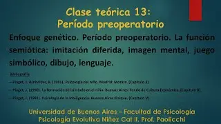 Clase teórica 13: Periodo Preoperatorio