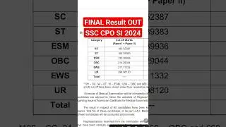 ssc CPO 2024 final result out 2024 #latest , #update , #result