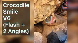 Crocodile Smile V6 (6C+) (Flash With 2 Angles) - Gateway Canyon &bull; Red Rock Bouldering (NV)