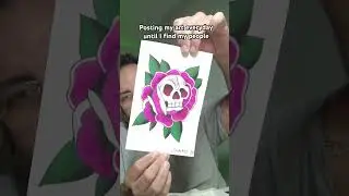 Skull n rose flash #art #artreveal #drawing #tattooflash #shorts