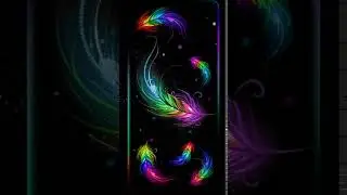 neon colorful feather marquee Animated