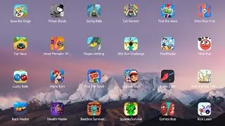 Tablet Games Save the Dogs, Prison Break, Comics Bob, Find the Alien, Who Dies First...