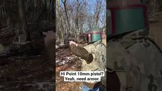 Testing the new 10mm Hi Point pistol with Mandalorian armor.