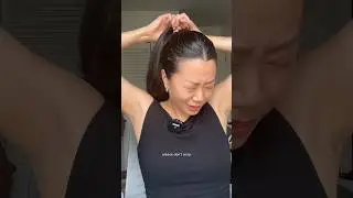 chronic curtain bang girl tries a slick back pony #hairstyleideas #slickback #summerhair #shorts
