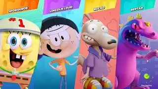 Nickelodeon all star brawl SpongeBob vs Lincoln Loud vs Rocko vs Reptar🛵