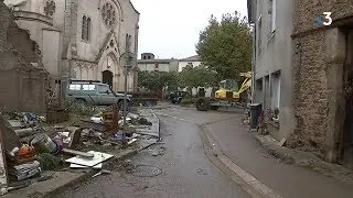 Inondations Aude : le nettoyage difficile de Villegailhenc