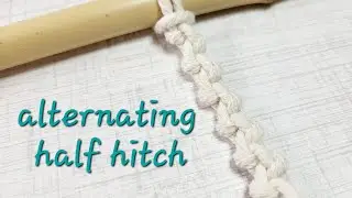 Alternating Half Hitch | Basic Knots | Cotton Cord Macrame