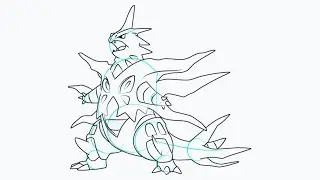 C&oacute;mo Dibujar a Mega Tyranitar de Pok&eacute;mon 🦖💥💎  | Tutorial F&aacute;cil en 11 Pasos