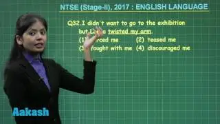 NTSE (Stage-II) 2017 Video Solutions for English Language Questions 30 to 35