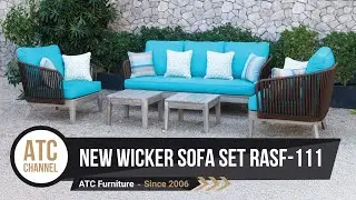 The Outdoor Flat Rope Sofa Set With Wooden Legs RASF 111
