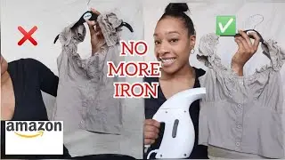 HOW TO GET CREASES OUT CLOTHES WITH STEAMER | (HACK) |WHO NEEDS A IRON | LAZY | (AMAZON BUY)