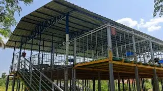 MODERN HIGH TECH SHEEP GOAT FARMING Elevated goat sheep shed design