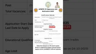 APSRTC apprentice 2025 | 281 vacancies #apsrtc #apjobs  #itiapprentice