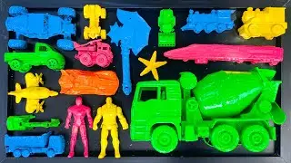 Membersihkan mobil mobilan, mobil balap, mobil monster, mobil polisi, truk molen, kereta, anomali