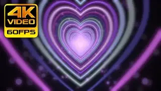 Multicolor  Heart Tunnel ❤️💚4K 60fps 💙💜 Amazing Romantic Neon Video║ TikTok Wallpaper Background