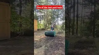 One of the best yard tools - peat moss / compost roller #yardwork #lawncare #yard #grass #tools #diy