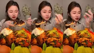ASMR MUKBANG Extremely Spicy Korean Street Food Chocolate Cake & Pickles EATING SOUNDS