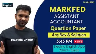 Markfed Assistant Accountant Answer Key & Solution| Markfed Assistant Accountant Question Paper 2021