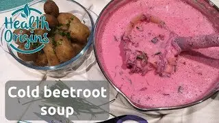 Cold beetroot soup (Lithuanian &scaron;altibar&scaron;čiai, vegan)