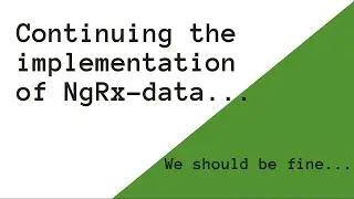 Continuing the implementation of ngrx-data... We should be fine...