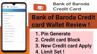 BANK of Baroda Credit card Wallet Review | Control Bank of Baroda Credit card | Pin Generate |